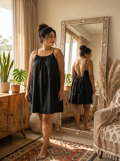 The Backless Adjustable Cami Dress — Mini